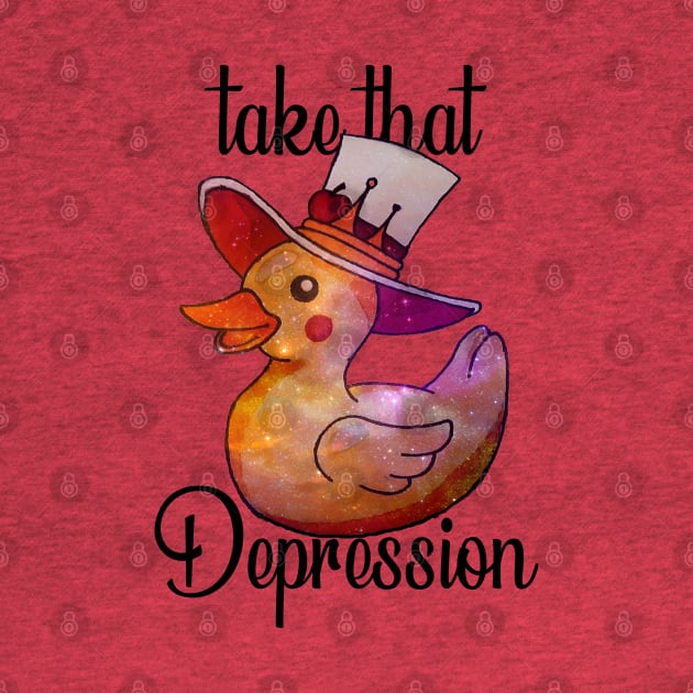 Take That Depression -  Funny And Cute Hazbin Hotel Duck And Lucifer Rubber duck by Pharaoh Shop